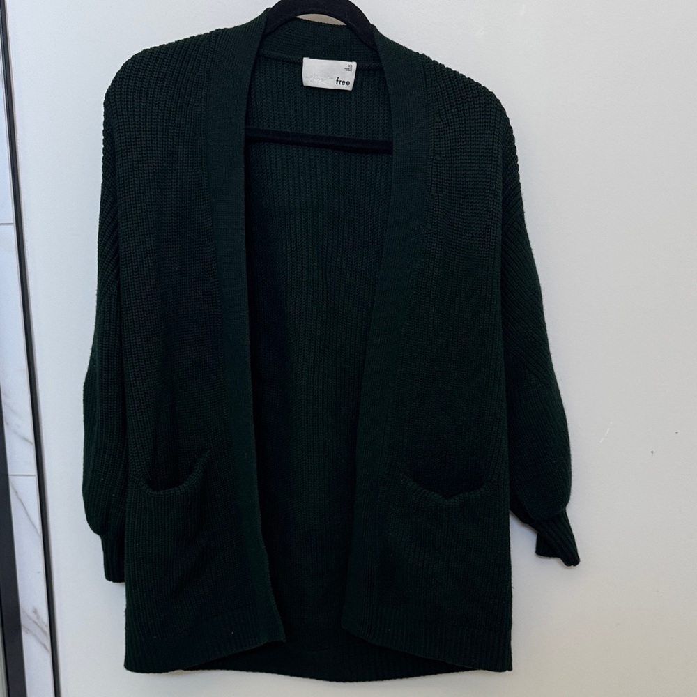 Aritzia Wilfred Free Dark Green Cardigan Sweater